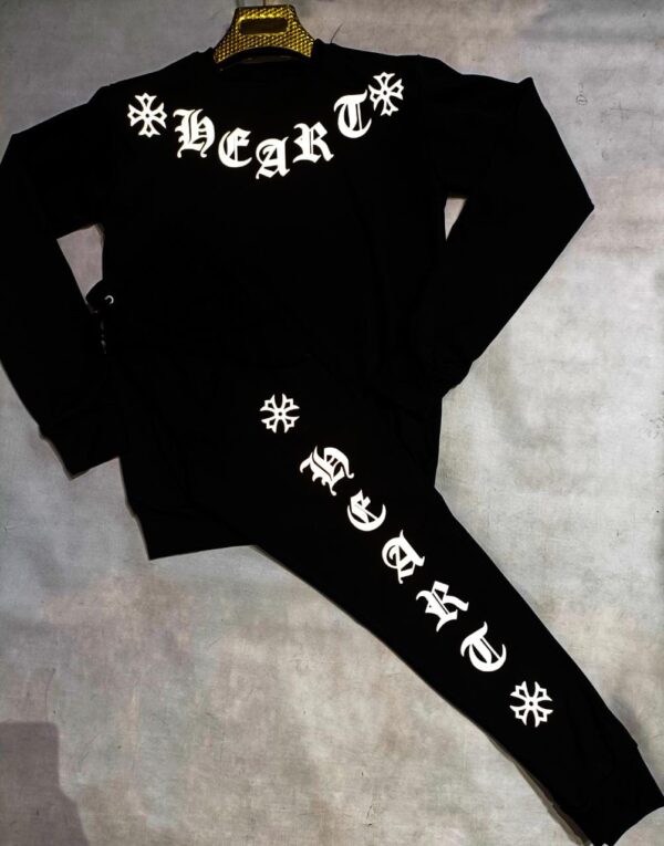 Imported lacra fabric + reflector track suit only black free size