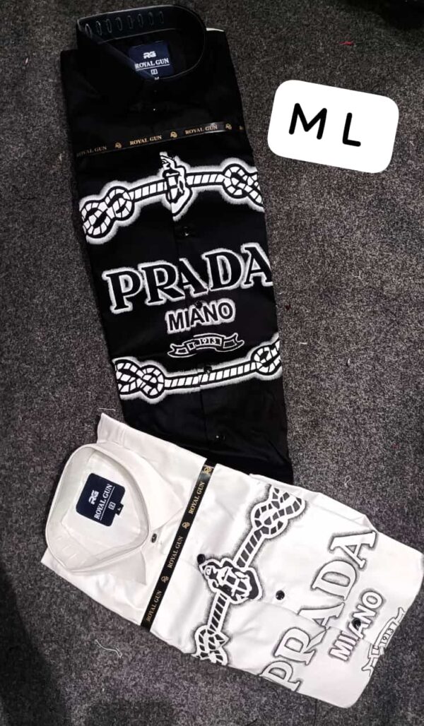 IMPORTED PRADA SHIRT WHITE BLACK