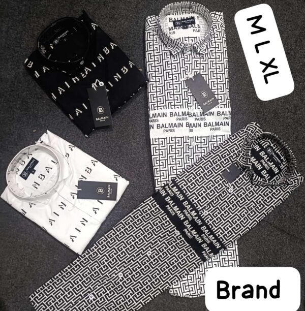 IMPORTED BRAND SHIRT WHITE BLACK